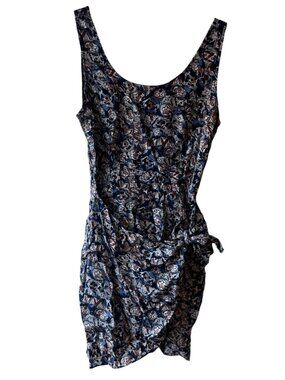Floral Abstract Pattern Sleeveless Dress With Side Tie & Back size 6 READ